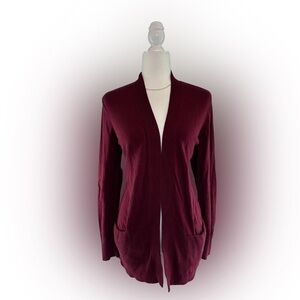Croft & Barrow Deep Burgundy Red Women's Open Front Cardigan Size M
